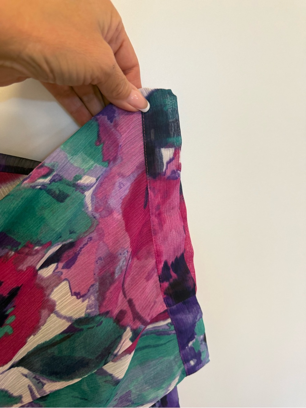 Susan Graver Sheer Floral Kimono Duster 2X Purple/Pink/Teal. Wrinkle Resistant - Picture 3 of 6